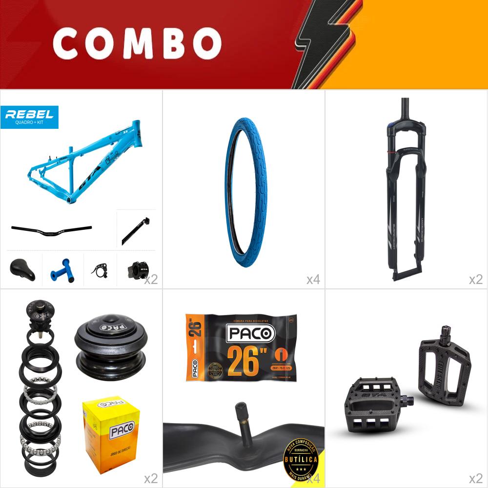                                                                              combo 2x freeride rebel azul - confira itens