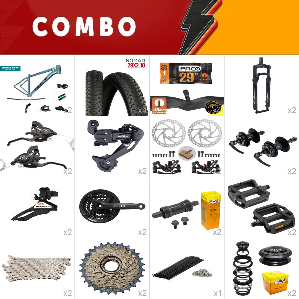                           combo 2x gta start aro 29 tam 21 verde <b>24v</b> sunrun - sem aros, cabos e conduites - confira os itens